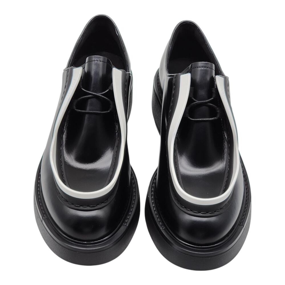 Prada Diapason Opaque Derby Shoes in Black Brushed Leather EU 36.5 US 6.5 $1250 - Picture 4 of 9
